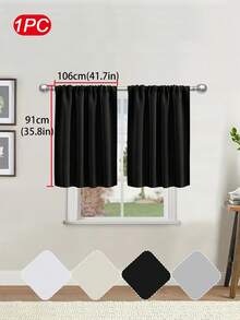 1 Rèm cửa ngắn cản sáng cao cấp màu trơn, phong cách tối giản hiện đại, thích hợp cho phòng khách, phòng ngủ, nhà bếp và các cửa sổ trang trí khác, trang trí mùa thu, trang trí mùa thu, trang trí phòng - màu đen - Xem 11