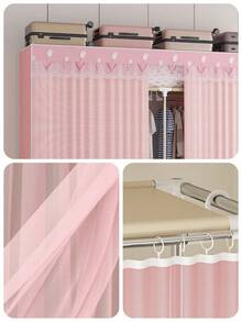 1 件加厚钢架便携式衣柜，带挂式衣柜整理系统、双网门帘、多层储物架、底部抽屉和顶部甲板空间，适用于卧室和房间装饰