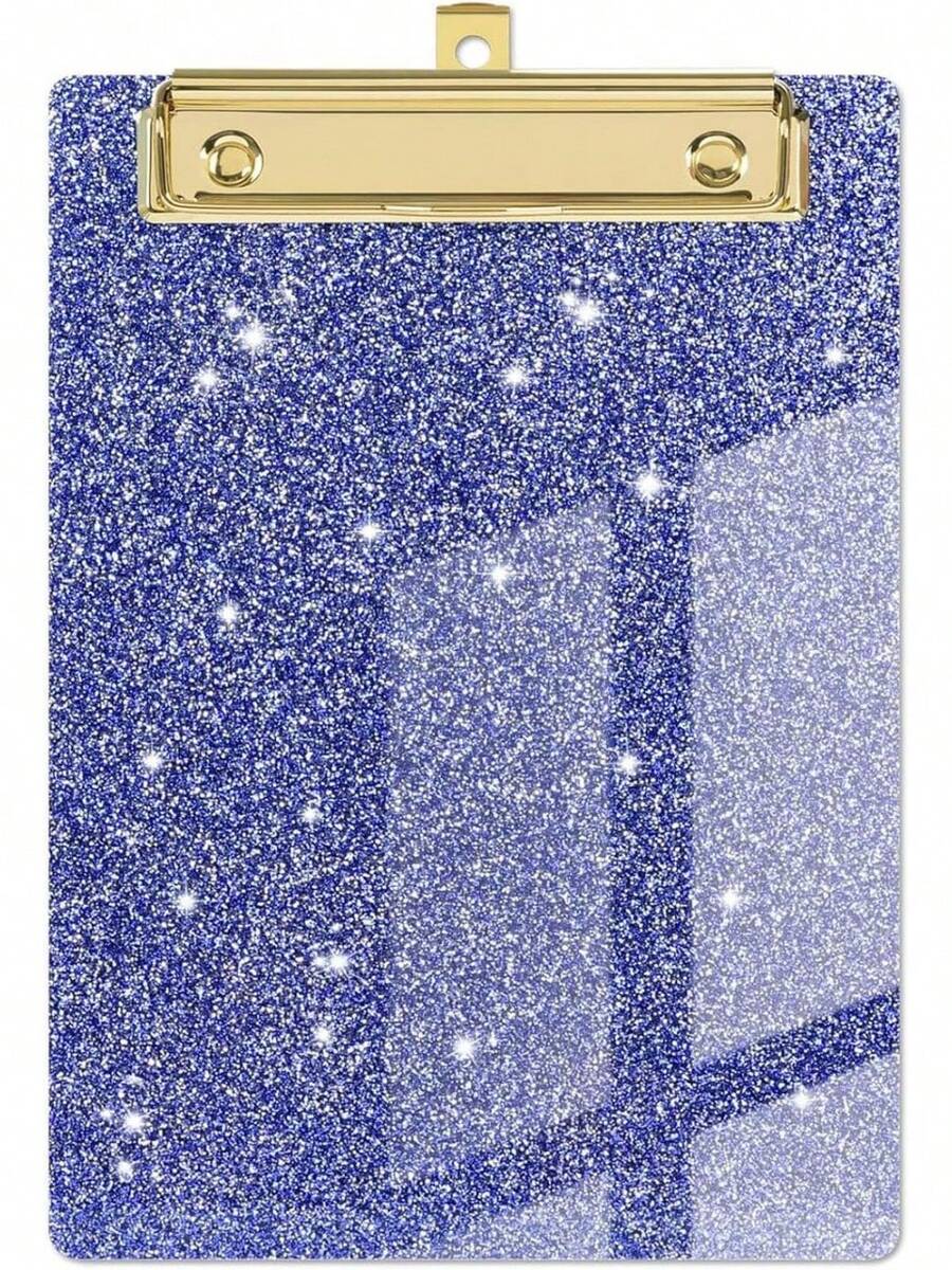 Portapapeles acrílicos con azul a,Portapapeles acrílico de confeti,Portapapeles A4 brillante,Material escolar y de oficina de escritorio - 1 - Ver 1