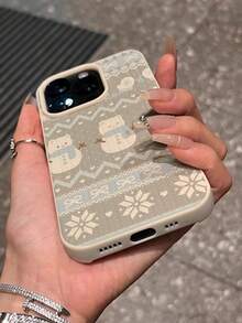 1pc New Winter Limited Edition Fashionable Cartoon Snowman Textured Waterproof Shockproof Soft Silicone Phone Case Cover Compatible With Iphone 17/17 Air/17 Pro/17 Pro Max, 16/16 Plus/16 Pro/16 Pro Max, 15/15 Plus/15 Pro/15 Pro Max, 14/14 Plus/14 Pro/14 Pro Max, 13/13 Pro/13 Pro Max, 12/12 Pro/12 Pro Max, 11/11 Pro/11 Pro Max - Multicolor - View 5