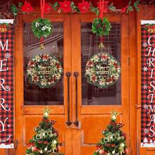 1 件圣诞槲寄生挂球节日人造槲寄生球圣诞节接吻球装饰带铃铛适用于家庭圣诞派对装饰