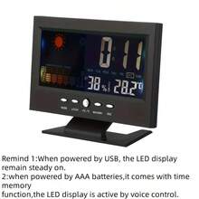 1pc Large-Screen Meteorological Clock, Weather Clock, Color Screen Displays Temperature And Humidity, Home Voice-Controlled Electronic Alarm Clock Room Decor Digital Clock Bedroom Decor Dormitory Decor Back To School Home Decor School Supplies