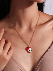 4pcs Minimalist Fashion Santa Claus, Christmas Tree Necklace Set, Suitable For Women's Daily Wear, Reindeer Wreath Choker Necklace