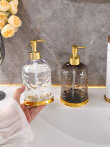 Light Luxury Lotion Hand Soap Bottle, Push-Type Soap Bottle, Bathroom Shampoo Shower Gel Dispensing Bottle, Refillable Plastic Empty Bottle, Suitable For Bathroom, Countertop, Kitchen, Laundry Room - Multicolor - View 10