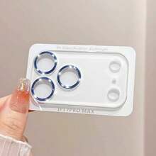 CD Pattern Integrated Lens Film Compatible With Apple 17 Pro Max/16/15/14/13/12/11 Pro Plus Mini 17 Air, Transparent Metal Lens Sticker Film, Tempered Glass High-Definition Anti-Explosion Rear Camera Protective Film