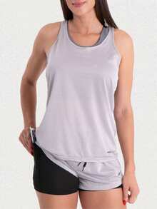 Women's 2-In-1 Dryfit Gym Shorts Kit: 3 Double Shorts For Training, Hiking And Other Sports - 黑色+藍色+灰色 - 查看 3