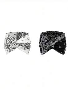 6-Pack Vintage Paisley Pattern Headbands Women's Colorful Headbands Sports Sweatbands Yoga Hair Accessories Bohemian Style (Handmade, A Little Color Difference Is Normal) Women Bandanas Winter Scarf