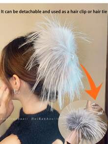 Kẹp tóc lông thú độc đáo, kẹp tóc mềm mại và đa năng, phụ kiện tóc búi, kẹp tóc mùa thu và mùa đông, kẹp tóc, kẹp tóc, phụ kiện tóc mùa thu thường ngày, thích hợp cho trang phục đi nghỉ của phụ nữ, có thể dùng làm dây buộc tóc hoặc kẹp tóc kẹp tóc thời trang kẹp tóc mùa đông - Nhiều màu - Xem 13