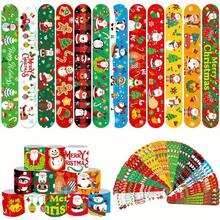 12/24 Pulseiras de Estalo de Natal - Designs Festivos de Papai Noel e Feriados, Pulseiras Duráveis de PVC para Lembrancinhas de Festa, Enfeites de Meia e Recompensas em Sala de Aula
