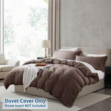 Soft Prewashed California King Duvet Cover Set, 3 Piece, Zipper Closure, 104x98 Inches Duvet Cover And 2 Pillow Shams - No Comforter,  In 2025 - 巧克力棕色(無被子) - 查看 2