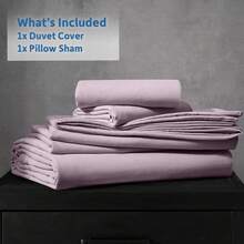 Soft Prewashed California King Duvet Cover Set, 3 Piece, Zipper Closure, 104x98 Inches Duvet Cover And 2 Pillow Shams - No Comforter,  In 2025 - Dusty Purple (No Comforter) - View 9