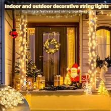 1 件 4.9/9.8/14.7/19.6/32.8/49.2/65.6 英尺 LED 装饰仙女灯串,电池/USB 供电,庭院、树木、卧室装饰灯串,适用于婚礼生日派对悬挂窗饰、花园庭院装饰、节日配件、室内房间墙壁装饰灯、圣诞树装饰灯串 - 黃光 - 查看 18