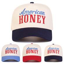 1Piece Men HONEY Letter Embroidered Two Tone Five-Panel Baseball Cap Outdoor Adjustable Sunscreen Leisure Hat Spring Autumn Travel Tourism Beach Vacation - Nhiều màu - Xem 7