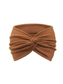 4 件/包高品质纯色宽发带，女士交叉打结运动瑜伽发带，时尚女孩头巾发饰秋季配饰秋季头巾女式头巾秋季头带冬季度假装女士 - 彩色 - 查看 17