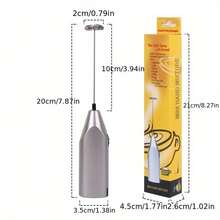 Stainless Steel Handheld Foam Maker - Multi-Purpose Milk Frother, Suitable Coffee, Latte, Smoothies, Eggs, And Keto Drinks - Battery Operated (AA Batteries Not Included), Multi-Functional Blender|Portable Blender|Precision Stirrer