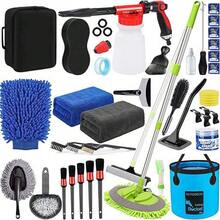 Heiß verkaufendes Autoreinigungswerkzeug 40-teiliges Set mit Schaumstoffpistole Sprüher große Reinigungswaschhandschuhe Handtücher