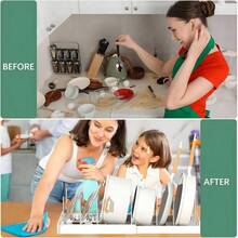 Portaoggetti espandibile per coperchi di pentole, adatto per armadietti, con 7 divisori regolabili in acciaio inossidabile per l'organizzazione e lo stoccaggio in cucina, design pieghevole, ottimo regalo per la mamma (bianco, grigio)