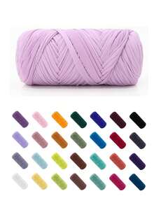 200克/卷高弹力绳线，柔软弹力涤纶线，适合制作色彩鲜艳的钩编作品，是家居装饰DIY工艺品的理想之选，例如DIY编织、钩编项目、手工编织包、篮子、毯子、垫子、鞋子、拖鞋、枕头和玩偶，多色纱线，编织配件 - 彩色 - 查看 17