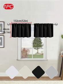1 Rèm cửa ngắn cản sáng cao cấp màu trơn, phong cách tối giản hiện đại, thích hợp cho phòng khách, phòng ngủ, nhà bếp và các cửa sổ trang trí khác, trang trí mùa thu, trang trí mùa thu, trang trí phòng - màu đen - Xem 12