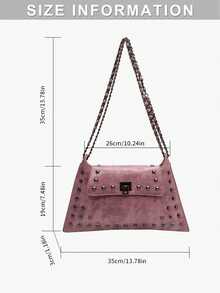 1pc Solid Color PU Leather Handbag With Lock Closure, Fashionable Crossbody Bag For Shopping, Dating, Women's Gift, Great For Office, School, Work - 粉色 - 查看 10