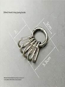 1pc Metal Keychain, Niche Universal Key Organizer, Quick Release Classic Carabiner, Multi-Color Open Hook, Micro Spring Clip, Suitable For Backpack, 5 Hanging Hooks Per Keychain, Small Multi-Purpose Carabiner, For Indoor And Outdoor Use