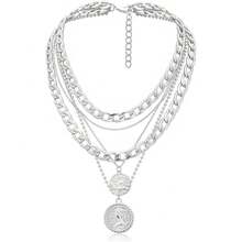 2D Flat, 5-Piece Set Summer Essential Men's Necklace - Imitation Shark Tooth Pendant (Coconut Shell Wood Beads), Flame Dragon Pendant, 3D Geometric Vertical Pendant (Cuban Style), Vintage Thick Coin Layered Chain, Silver/Gold/Black Flat Box Chain, Statement Piece, Cuban Style Design, Durable Metal Chain, Handmade Pendant, Streetwear Enthusiast, Fashionable Men