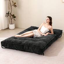 8 Inches Futon Mattress Full Size, Thick Futons Sofa Couch Bed, Floor Mattress For Adults, Shredded Foam Filling, Medium Firm(Frame Not Included), Black - 黑色 - 查看 9