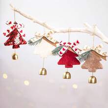 Christmas Tree Bell Pendant Plush Scene Decoration Creative Hanging Ornament