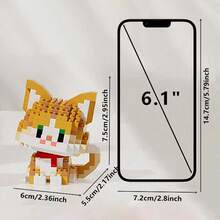 Cute Cat Series Mini Particle Building Block Set, Animal Model DIY Assembling Building Blocks Toy, DIY Cartoon Cat Blocks Kit, Fashion Assembly Toy, Creative Birthday/Halloween/Christmas Gift, Home And Office Desktop Decoration, 300+PCS