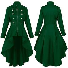 Cosplay Clothing - 230830 Zipper Trench Coat (Black) - View 3