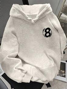 Hoodies For WomenWomen's Casual Loose Fit Turtle Print Drop Shoulder Long Sleeve Hoodie Sweatshirt, Autumn, ChristmasLoose And Comfortableed Hardy Clothes - 淺灰色 4 - 查看 2