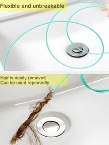 1/2/5pcs Drain Cleaner Tool, Drain Clog Remover, Hair Clog Remover, Shower Drain Cleaner, Sink Drain Opener, Nylon Coated Anti-Breakage Metal Sink Drain Snake, Kitchen Sink And Bathtub Drain Cleaning Rod, Sink Drain Clog Remover, Hair Drain Cleaner, Toilet Drain Cleaner, Suitable For Bathroom Sink, Bathtub, Shower, Pipe Drain