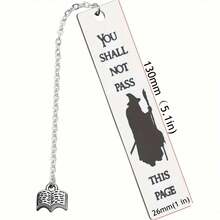 1 Stück Lesezeichen "Du darfst diese Seite nicht passieren", buchiges Geschenk für Fans, Bücherwürmer, Geschenk Schulanfang - Silber - Übersicht 3