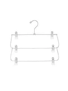 6 couches Cintre à pantalon pliable en acier inoxydable, Ensemble de cintres à jupes, Organisateur de vêtements multi-niveaux économe en espace pour armoire et placard, Convient pour les jeans, les jupes et plus, Construction en métal pour une organisation efficace de la garde-robe