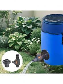 2 件 PVC/IBC 水箱适配器、带阀门的耐用水容器适配器、快速安装雨水收集连接器套件、1/2 英寸-DN15 外螺纹连接器、兼容欧盟/美国标准软管、适用于灌溉/储水箱、水桶水龙头、雨水桶水龙头套件、水容器水龙头、花园软管连接器、软管连接器、IBC 容器配件、IBC 水箱配件、花园软管配件、软管连接器