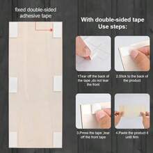 2D Flat, 4pcs Bathroom Creative Wooden Wall Stickers - Fashionable Black Decor, Farmhouse Style, Interesting Modern Home Decor Signs, Self-Adhesive, Freely Arrangeable, Suitable For Bathroom, Washbasin, Office, Hotel And Other Occasions. 2D Flat, Ideal For Room Decoration. - Multicolor - View 8