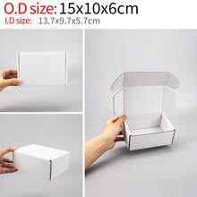 10pcs/Pack White Corrugated Paper Delivery Box, Packaging Box, Postal Paper Box, Packing Material, Airplane Box, Gift Box, Applicable For Small Business Packing And Shipping Valentine's Day - White - View 29