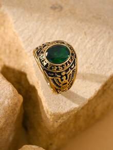 1件复古不锈钢雕花鹰图腾，镶嵌立方氧化锆，送给男友的完美礼物，日常佩戴也十分合适。 - 戒指 - 查看 15