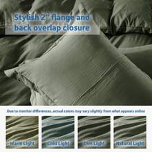 Soft Prewashed California King Duvet Cover Set, 3 Piece, Zipper Closure, 104x98 Inches Duvet Cover And 2 Pillow Shams - No Comforter,  In 2025 - 橄欖綠(無被子) - 查看 7