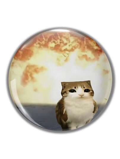 1pc 4.4cm/1.73inch Funny Pattern Safety Pin Badge, Button Brooch, Suitable For Attaching To Clothing, Bags, Backpacks, Fun Gift For Friends And Family