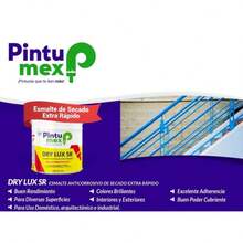 Pintumex Dry Lux esmalte base aceite secado rapido 1 litro blanco brillante pintura esmalte al aceite Dry Lux Pintumex acabado blanco brillante secado rapido alta cubricion resistente lavable ideal para puertas muebles marcos proyectos decoracion interior y restauracion - Blanco - Ver 4