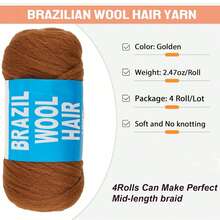 1/2/5/8 Rolls Acrylic Yarn For Brazilian Wool Braids, Suitable For African Crochet Braids, Giant Braids, Senegalese Twists, Braided Wigs, Spiral Braids, Twists, Wrap Braids, 70g/Roll - Multicolor - View 24