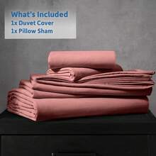 Soft Prewashed California King Duvet Cover Set, 3 Piece, Zipper Closure, 104x98 Inches Duvet Cover And 2 Pillow Shams - No Comforter,  In 2025 - Pink Clay (No Comforter) - View 8