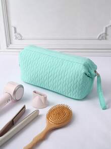 1pc Solid Color Quilted Hair Dryer Storage Bag, With Inner Pocket Design, Large Capacity Dust-Proof Hair Tool Organizer Bag, Suitable For Curling Iron, Hair Dryer, Hair Clips, Straightener, Great For Home And Travel, Ideal Valentine's Day Gift
