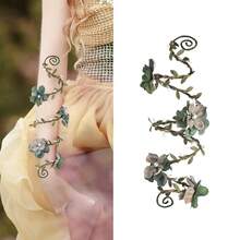 FRESHME Renaissance Fairy Floral Arm Wrap - 1 PC Elf Bracelet Forest Mother Nature Costume Renfaire Cosplay Fairy Accessories{"Color_name":"Green"} - 綠色 - 查看 8