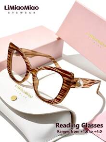 LiMiaoMiao Extra Large Oval Vintage Reading Glasses For Women, Clear Transparent Computer Reading Magnifying Glasses +1.0 To +3.5, With Case And Cloth, Suitable As Holiday Gift - Transparent - View 17