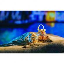 Art Deco Multicolor CZ Lever-Back Earrings  Blue Vintage Style Gold Plated Earrings Dangle Earrings Fast Shipping From USA! A2