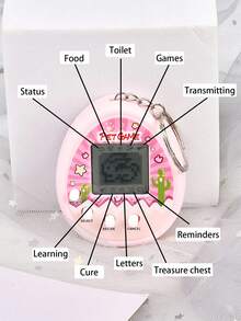 1 pieza Mini Mascota Electrónica Virtual, Consola de Juegos de Pantalla Blanca y Negra, Llavero Consola de Juegos de Mascota Virtual, Adornos, Encantos de Bolso, Llavero de Coche, Cordón de Llave, Portallaves, Accesorios de Llavero, Llavero, Llavero de Pareja, Regalos para Mujeres, Regalo para Novio, Regalo de Cumpleaños, Regalo para Amigo, Regalos de Vacaciones, Recuerdos de Eventos, Regalos de Fiesta.