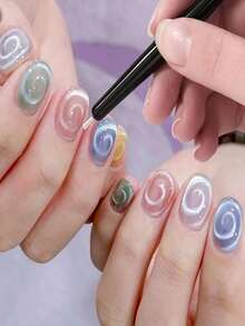 四合一新款猫眼磁铁笔多功能法式弧形效果磁性猫眼美甲磁棒DIY美甲工具笔，适用于家庭美甲沙龙DIY、美甲用品、美甲工具、返校、美甲、按压式指甲、修甲和修脚工具。万圣节礼物、圣诞礼物、朋友礼物、女性礼物