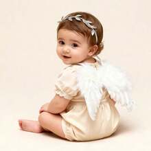 Set Perlengkapan Fotografi Bayi: Sayap Bulu + Aksesori Rambut 2pcs untuk Sesi Foto Satu Bulan/100 Hari/Potret/Natal, Pesta Bertema, dan Hadiah Bayi. - MultiWarna - View 9